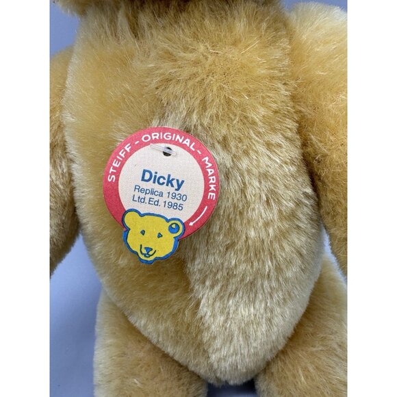 Steiff Dicky Bar Teddy Bear Limited Edition 0172/32 Mohair Certificate Stuffed - Picture 4 of 7